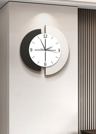 Creative living room wall clock, modern and luxurious,  Super Silent Quartz Movement, No Ticking, Artificial Wood Construction, Perfect for Living Room, Bedroom, Kitchen