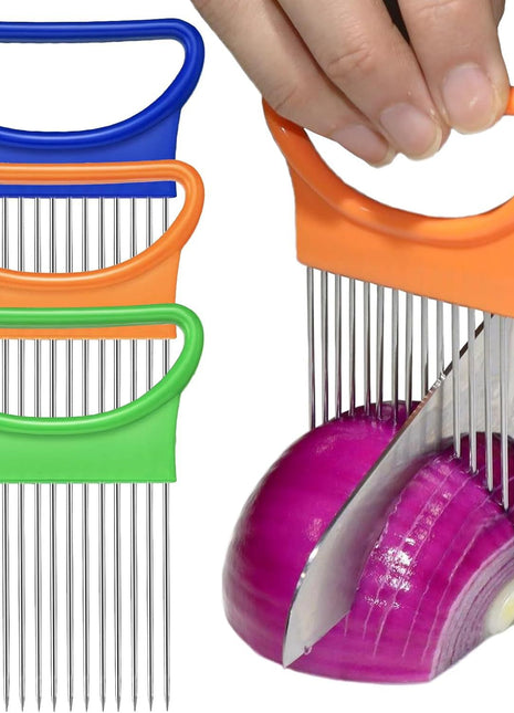 Stainless Steel Vegetable Slicer Holder, Onion Needle, Meat Tenderizer Tool