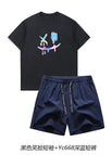 BLACK SMILEY + 668 DARK BLUE SHORTS / XS
