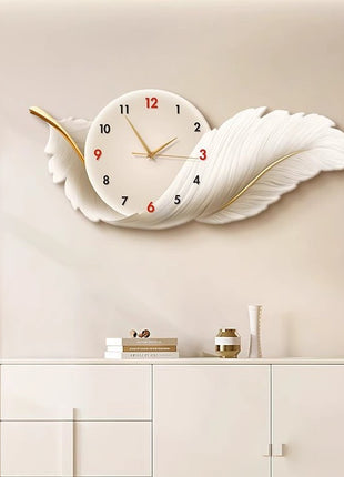 Creative living room wall clock, modern and luxurious,  Super Silent Quartz Movement, No Ticking, Artificial Wood Construction, Perfect for Living Room, Bedroom, Kitchen, Coffee Bar Decor - Unique Home Gift and Festival Decoration