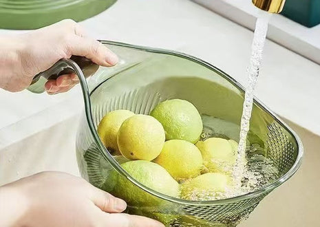 Multifunctional Kitchen Rice Washer Sieve & Vegetable Draining Basket with Handle