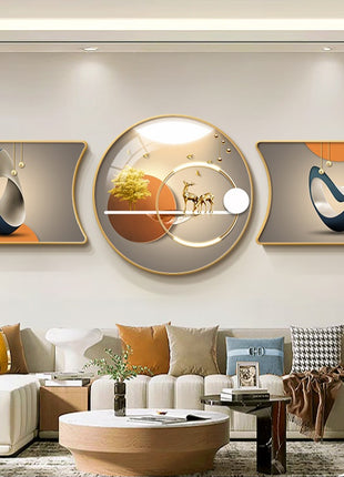 2D Flat, 3pcs 2D Flat New HD special-shaped rounded corner decorative painting, Mountain art prints, modern wall art prints, light luxury high-end modern decorative paintings, geometric wall art