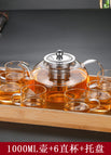 1000 ml pot 6 tea cups tray