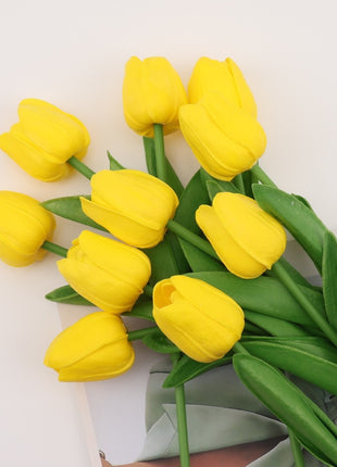 Lifelike PU Mini Tulip Artificial Flowers for Home Decor & Photography Props