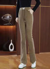 Khaki bootcut pants [without velvet]