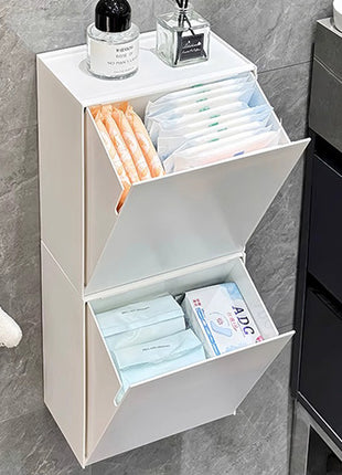 Bathroom Wall-Mounted Storage Box Toilet Paper Box Tissue Sanitary Napkin Toilet Storage Box Bathroom Storage Rack Cross-Border Wholesale