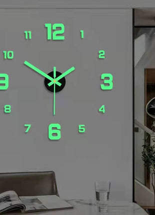 Luminous Wall Clock Silent Nordic Style Modern Acrylic DIY Digital Sticker Decor