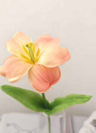 Lifelike PU Mini Tulip Artificial Flowers for Home Decor & Photography Props