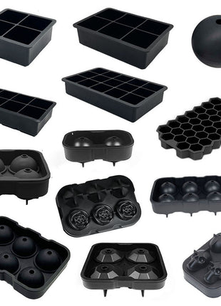 Versatile Silicone Ice Cube Molds - Easy Release Spherical & Square Trays for Beverages