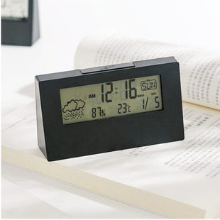 Smart LED Digital Desktop Clock with Silent Alarm, Weather Display & Calendar