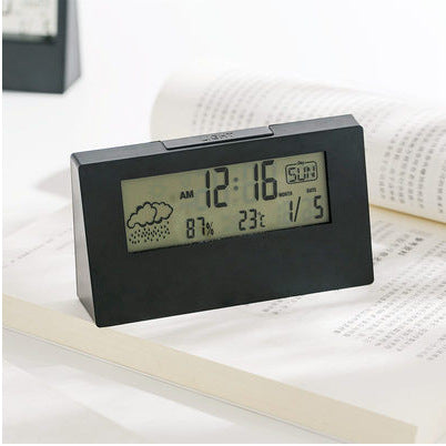 Smart LED Digital Desktop Clock with Silent Alarm, Weather Display & Calendar