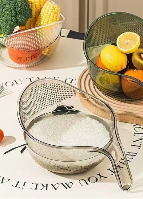 Multifunctional Kitchen Rice Washer Sieve & Vegetable Draining Basket with Handle
