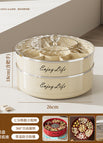Cream-colored, two-tiered rotating display stand (seven-compartment)