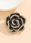 Camellia brooch black