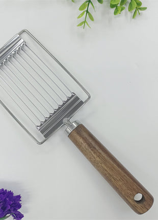 Stainless Steel Multi-Purpose Slicer: Ergonomic Handle for Fruits, Vegetables, Ham, Chips