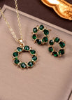 Green zircon circle set