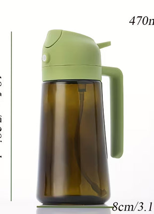 Large Glass Oil Spray & Pour Kettle, Two-Piece Set for Kitchen Cooking