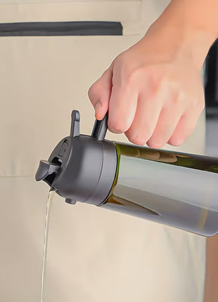 Large Glass Oil Spray & Pour Kettle, Two-Piece Set for Kitchen Cooking