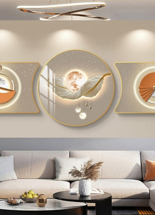 2D Flat, 3pcs 2D Flat New HD special-shaped rounded corner decorative painting, Mountain art prints, modern wall art prints, light luxury high-end modern decorative paintings, geometric wall art