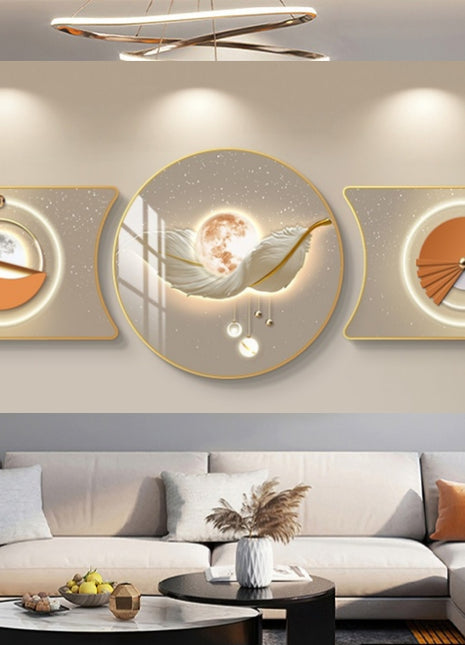 2D Flat, 3pcs 2D Flat New HD special-shaped rounded corner decorative painting, Mountain art prints, modern wall art prints, light luxury high-end modern decorative paintings, geometric wall art