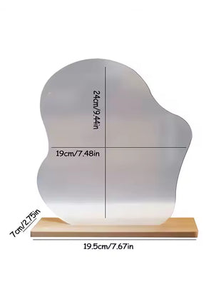 Irregular Makeup Mirror - Modern Decorative Vanity Mirror with Curved Surface, No Frame Needed, Lightweight & Portable for Home, Salon, Photo Shoots - Compatible with Wooden Tables - Durable Plastic Construction, home decoration