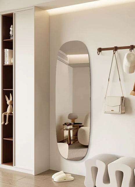 Asymmetric Acrylic Self-Adhesive Wall Mirror - Modern Frameless Design, Suitable for Bathroom, Bedroom, and Living Room
