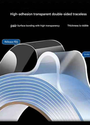 Powerful Transparent Acrylic Double-Sided Tape: Waterproof, Reusable, No Trace, Heat-Resistant