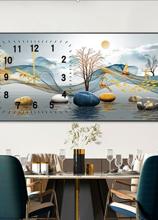 Creative clock wall clock for living room sofa background wall painting Rising all the way