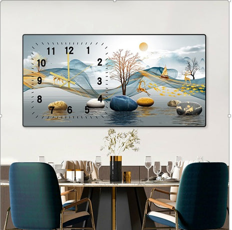 Creative clock wall clock for living room sofa background wall painting Rising all the way