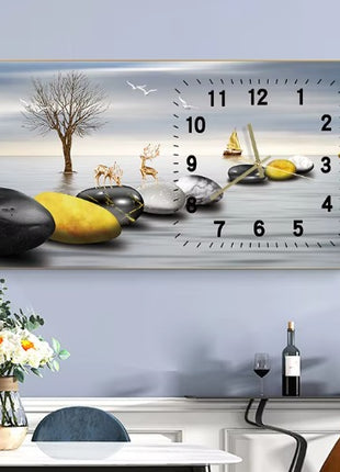 Creative clock wall clock for living room sofa background wall painting Fortune and Prosperity