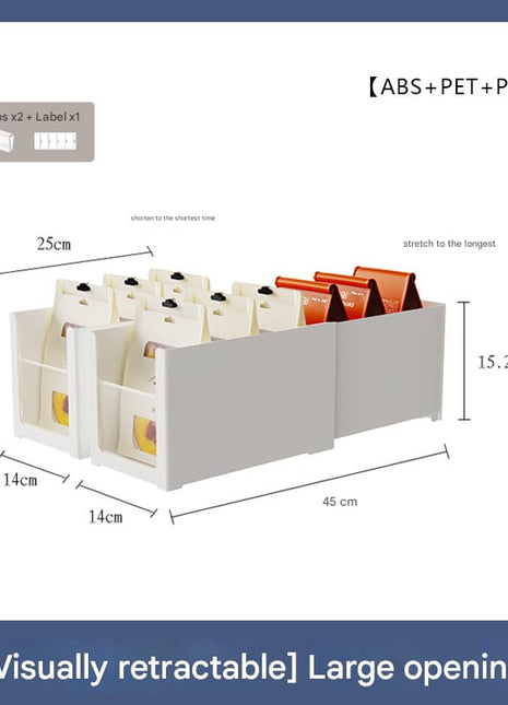 Cabinet Storage Box Drawer-Type Retractable Desktop Snack Sundries Kitchen Organizer Deep Cabinet Right-Angle Storage Box