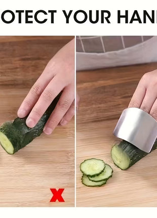 Durable Stainless Steel Kitchen Finger Guard for Safe Vegetable Slicing