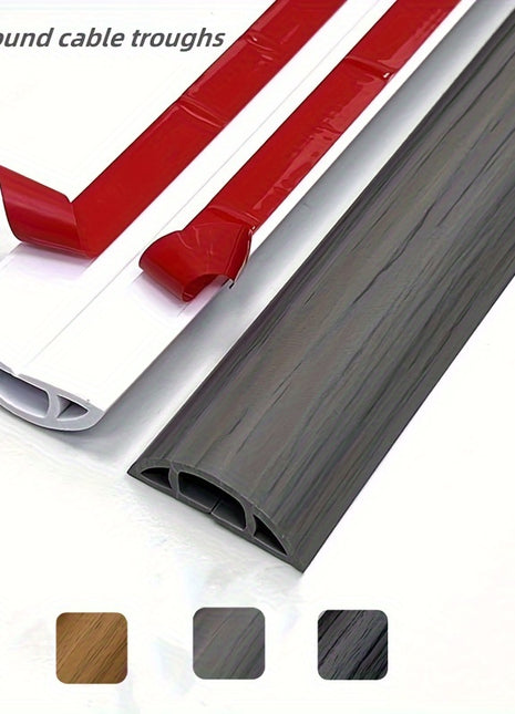 Flexible Self-Adhesive PVC Floor Cord Protector Channel - Insulating Cable Management