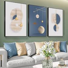 Modern minimalist living room decorative painting , canvas painting with border  With Frame SET OF 3 Art Space