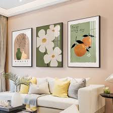 Modern minimalist living room decorative painting , canvas painting with border  With Frame SET OF 3May all your wishes come true