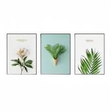 Modern minimalist living room decorative painting , canvas painting with border  With Frame SET OF 3 Fortune and thriving
