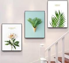 Modern minimalist living room decorative painting , canvas painting with border  With Frame SET OF 3 Fortune and thriving