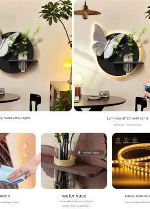 Black and white minimalist restaurant or home decorative painting with light or without light 40*40 + Standard (non-illuminated) + Frameless 3D sandstone painting + Glass vase + Artificial greenery