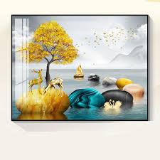 Modern minimalist luxury decorative painting for electrical meter boxes, no-drill distribution box wall art, restaurant low-voltage box cover, switch box mural Decorative Painting Electric Meter Box Socket Cover - Black Double-Layered Border L
