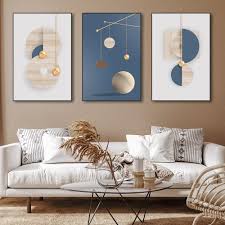 Modern minimalist living room decorative painting , canvas painting with border  With Frame SET OF 3 Art Space