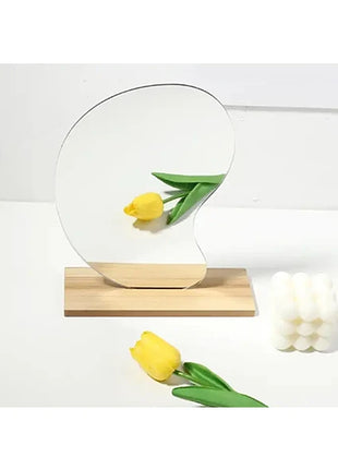Irregular Makeup Mirror - Modern Decorative Vanity Mirror with Curved Surface, No Frame Needed, Lightweight & Portable for Home, Salon, Photo Shoots - Compatible with Wooden Tables - Durable Plastic Construction, Home Decoration