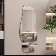 Asymmetric Acrylic Self-Adhesive Wall Mirror - Modern Frameless Design, Suitable for Bathroom, Bedroom, and Living Room