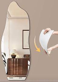 Asymmetric Acrylic Self-Adhesive Wall Mirror - Modern Frameless Design, Suitable for Bathroom, Bedroom, and Living Room