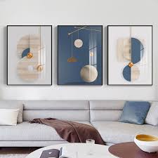 Modern minimalist living room decorative painting , canvas painting with border  With Frame SET OF 3 Art Space