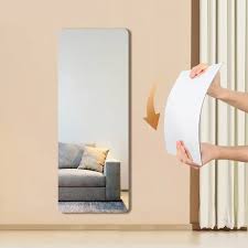 Asymmetric Acrylic Self-Adhesive Wall Mirror - Modern Frameless Design, Suitable for Bathroom, Bedroom, and Living Room