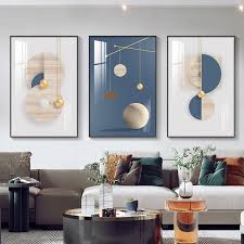 Modern minimalist living room decorative painting , canvas painting with border  With Frame SET OF 3 Art Space