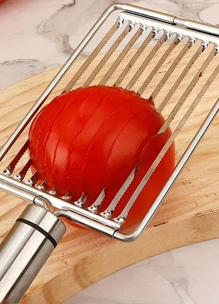 Stainless Steel Multi-Purpose Slicer: Ergonomic Handle for Fruits, Vegetables, Ham, Chips