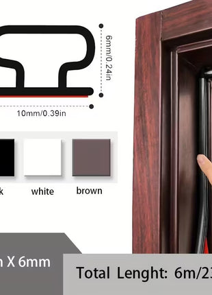 Premium Self-Adhesive Rubber Door Sealing Strip - Soundproof, Windproof, Dustproof