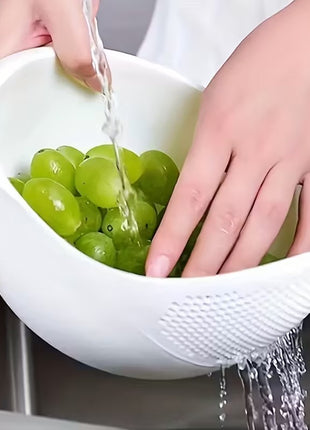 Thickened Household Kitchen Rice Washing Drainer Basket Strainer Sieve Large Capacity
