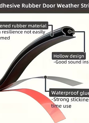Premium Self-Adhesive Rubber Door Sealing Strip - Soundproof, Windproof, Dustproof